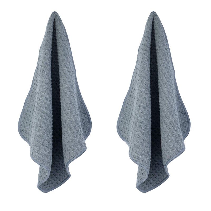 POLYTE Ultra Premium Microfiber Kitchen Dish Cloth Waffle Weave, 8 Pack (12x12 in, Gray) - Image 2